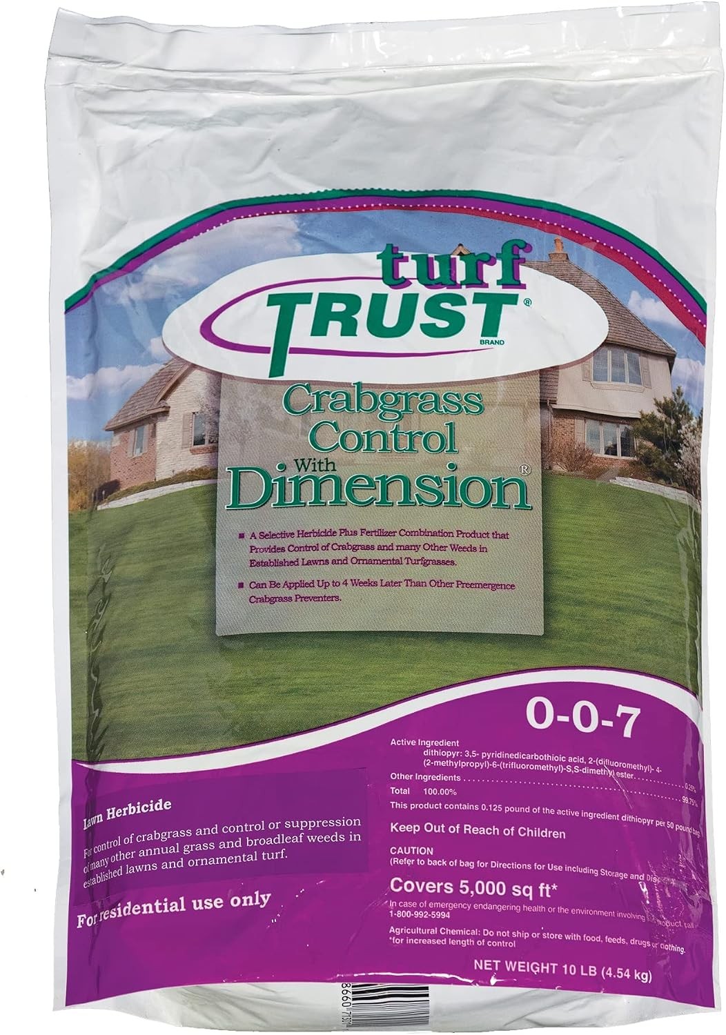 Turf Trust Crabgrass Control with Dimension 0-0-7, 5M, 10 Pound Bag