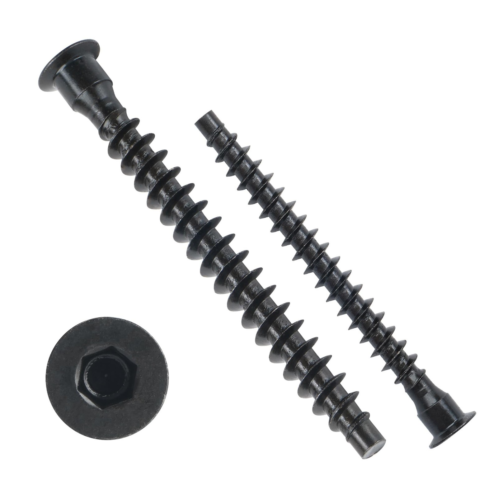 M5 x 50mm Confirmat Screws Black 100 PCs, Hex Socket Drive Countersunk Furnit...