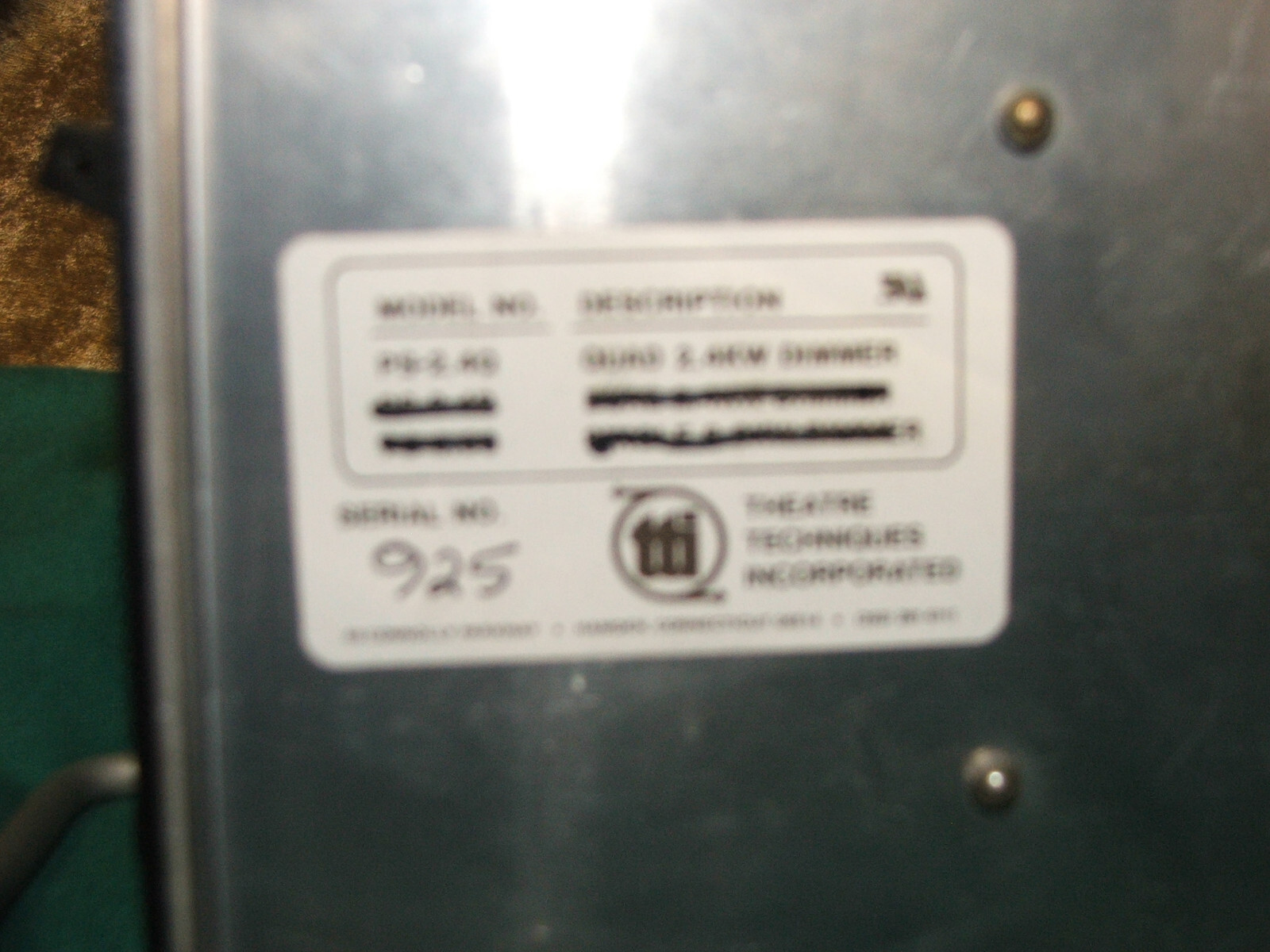 TTI Theatre Techniques PS-2.4Q Quad Dimmer Module from HUB Dimatronics/Kliegl