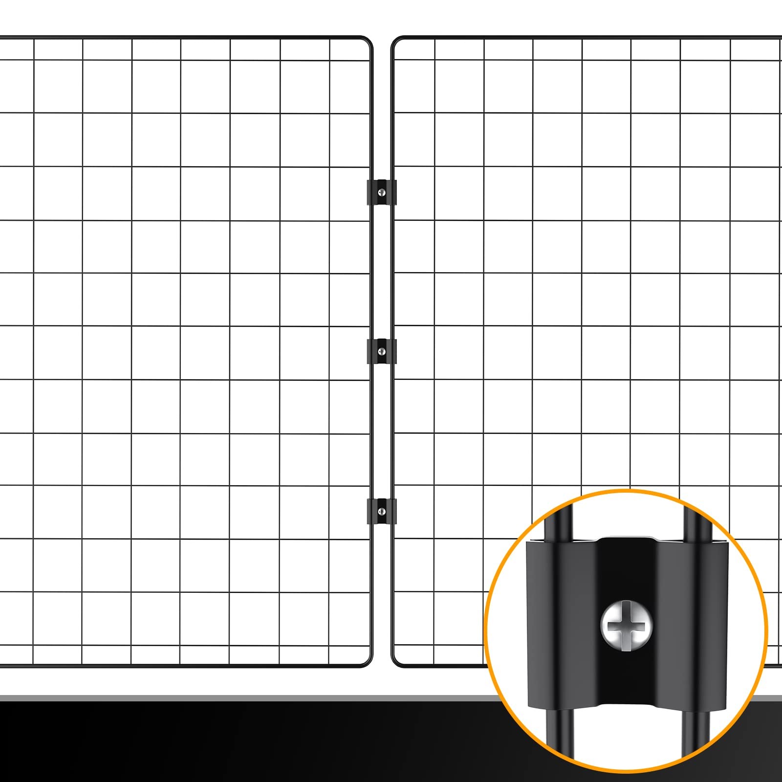 Gridwall Joining Clips Black Wire Grid Panel Connectors For Wall 18 PCS