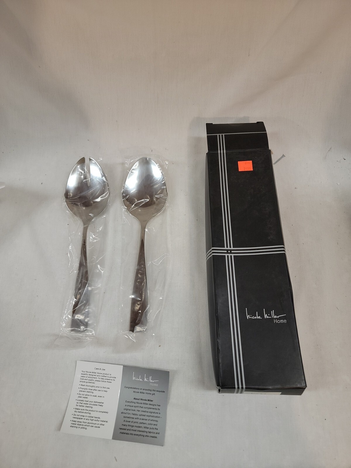 NEW Open Box Nicole Miller Moments Salad Serving Set (2-Piece)