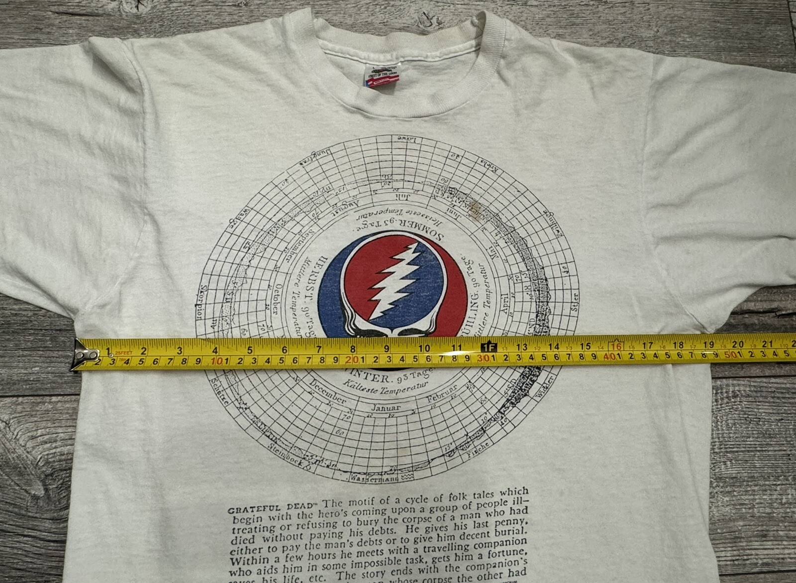 Vintage Grateful Dead Shirt 1990 Rare Adult Size Large 25th Anniversary White