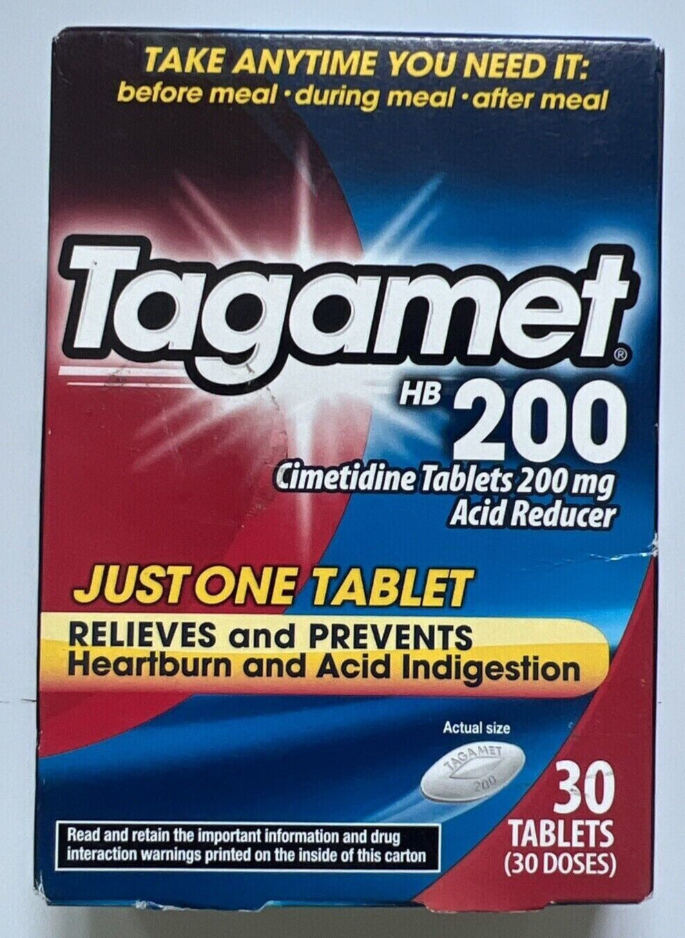 Tagamet Heartburn and Acid Reducer 200mg Tablets 30 Ct Exp 1/27