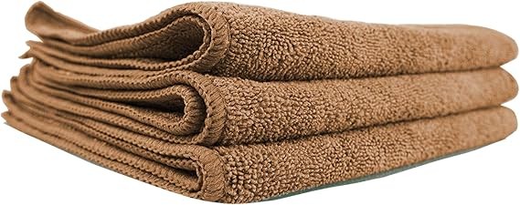 Chemical Guys - Workhorse Tan Microfiber Towel, 16" x 16" (3 Pack)