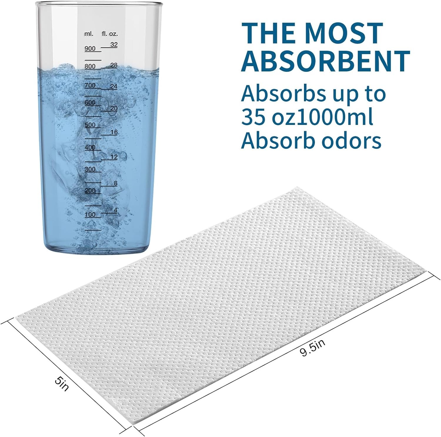 Commode Liners with Absorbent Pads | 100Bags+100Pads 1 Count (Pack of 100)