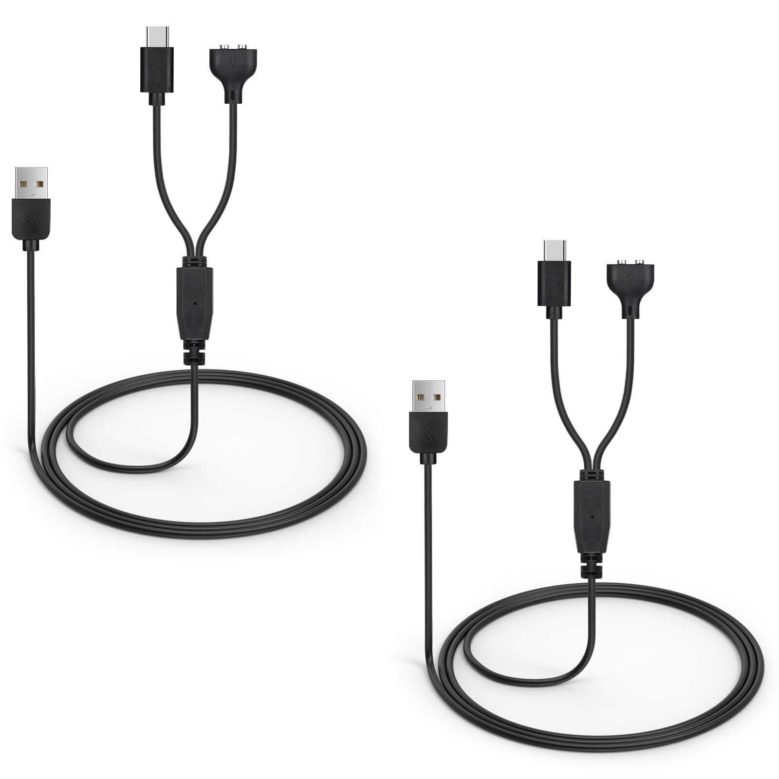 2-Pack Magnetic Charging Cable for Dog Training Collars Black Replacement
