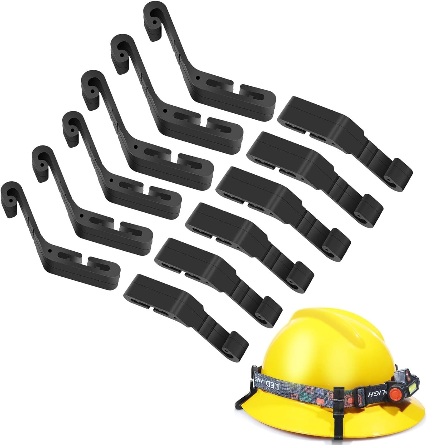 12 Pack Hard Hat Light Clips,Hard Hat Clips For Headlamp Full Brim Hard Hat H...