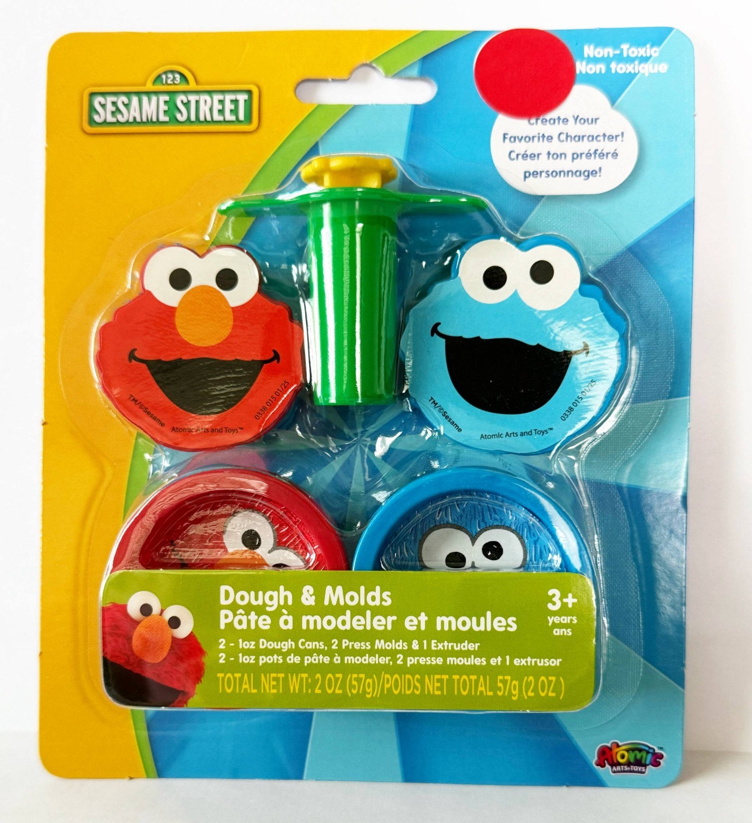 Sesame Street Dough & Molds Play Set Elmo Cookie Monster Non-Toxic 3+