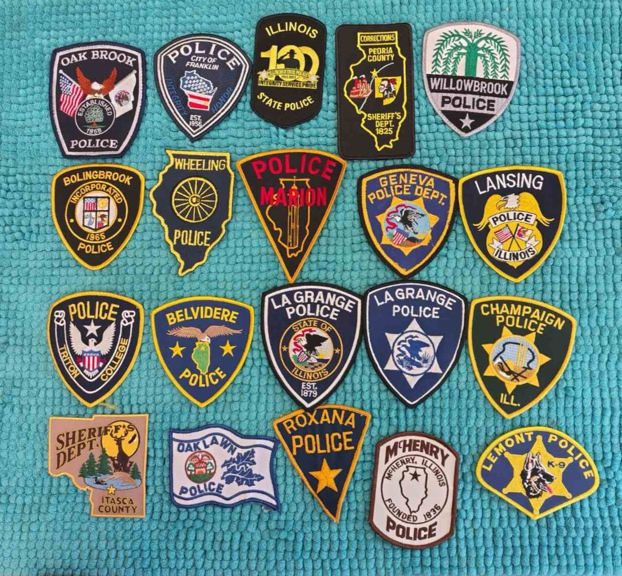 ILLINOIS POLICE SHERIFF PATCH  - LOT COLLECTION 20 PATCHES