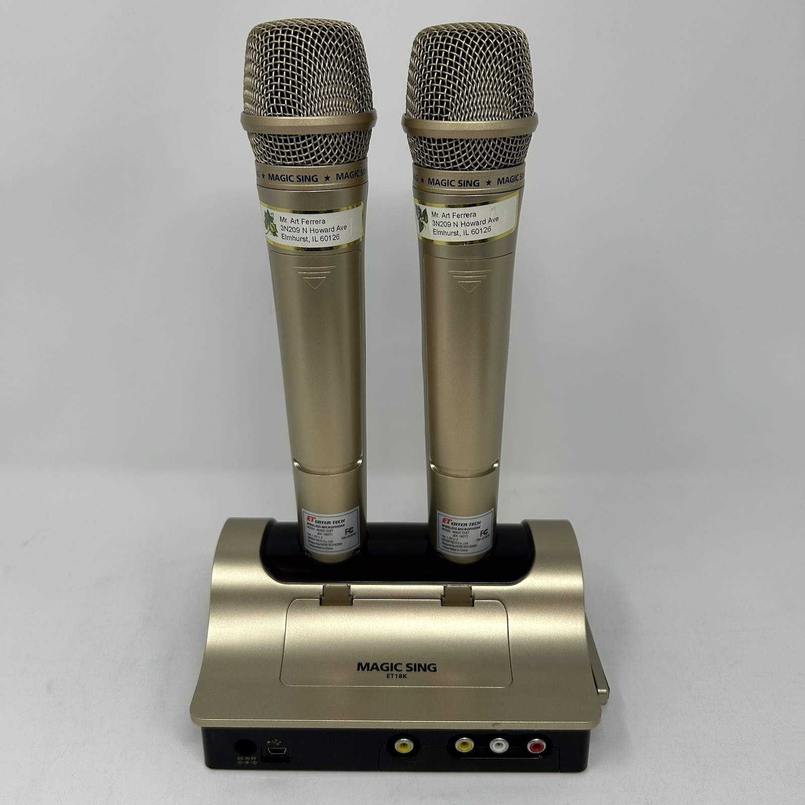 🔴 Magic Sing ET18K Karaoke Portable w/ 2 Microphone Case Cables Install CD