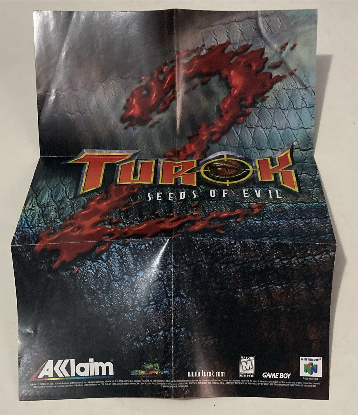 Turok 2: Seeds of Evil Nintendo Game Boy Color POSTER ONLY