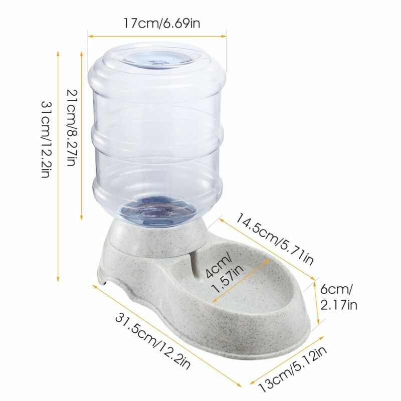 Automatic Water 1 Gallon Gravity Dispenser Dog Cat Pet Drinking Fountain Bowl