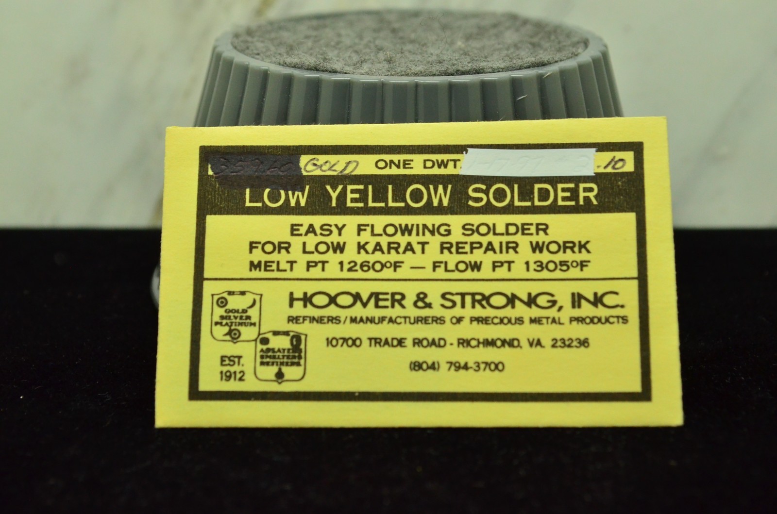 Low Yellow Solder Easy Flowing 1 DWT (1.55 grams) Hoover & Strong