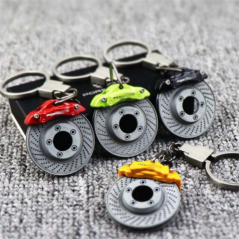 Porsche Brake Disc Keychain Rotatable Caliper Key Ring Made in Germany