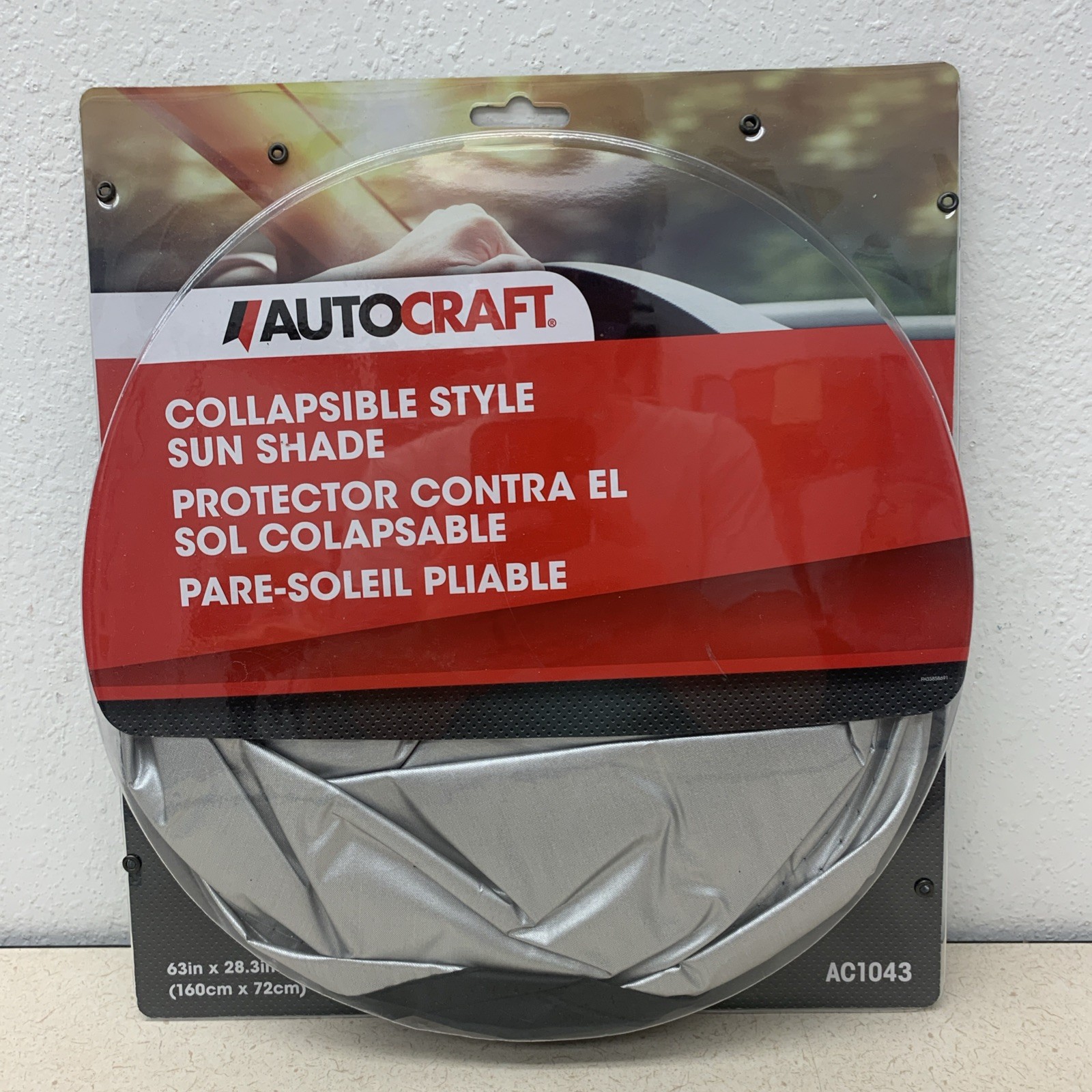 NEW Collapsible Car Sunshade Silver Round Reflective Heat Blocker UV Protection