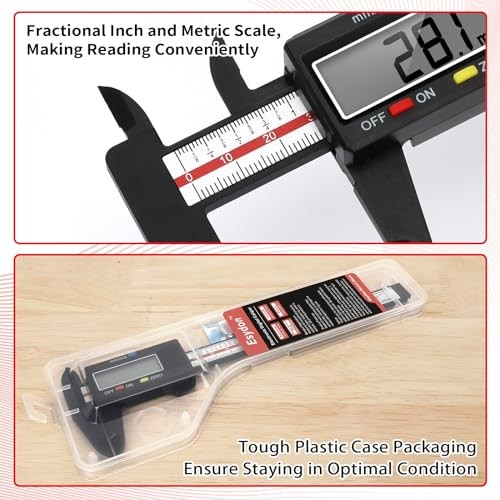 Digital Caliper 6 inch Electronic Measuring Tool LCD Screen Inch MM Conversion