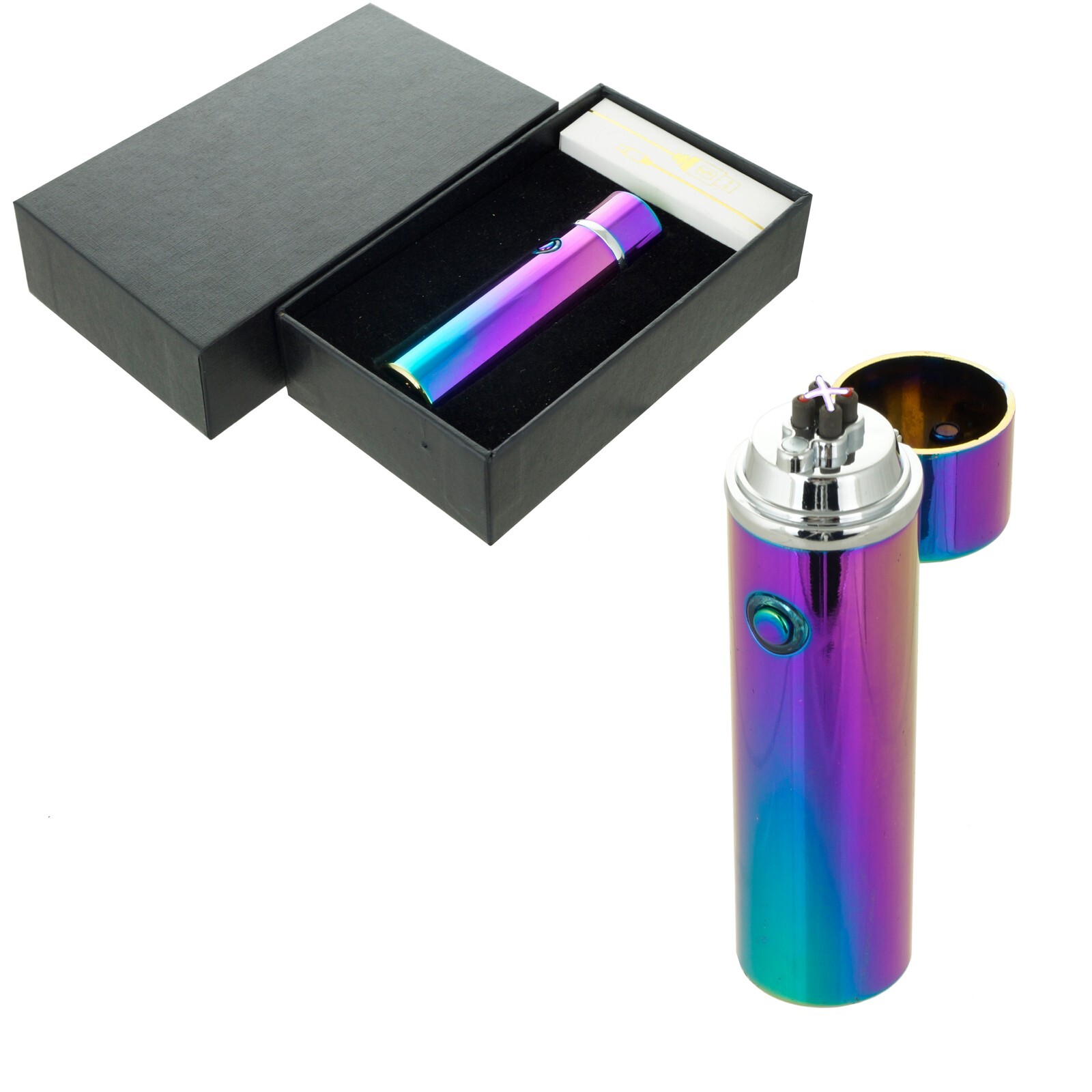 Electric Flameless Lighter USB Dual Arc Cigarette Plasma Rechargeable Rainbow