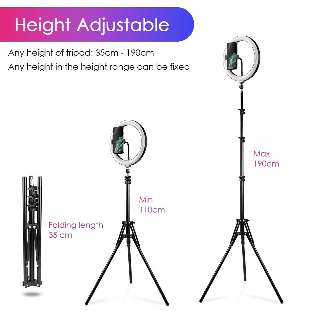 10" LED Ring Light & 2.1M Tripod Stand for Insta360