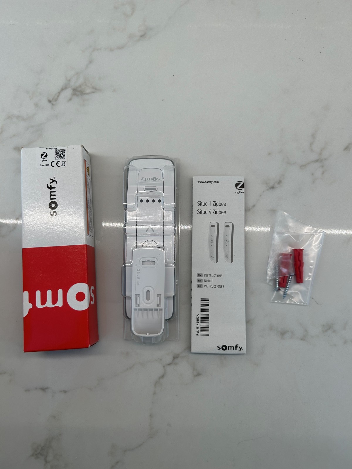 Somfy Situo 4 Zigbee Pure Channel White Remote Control Transmitter 1800195B