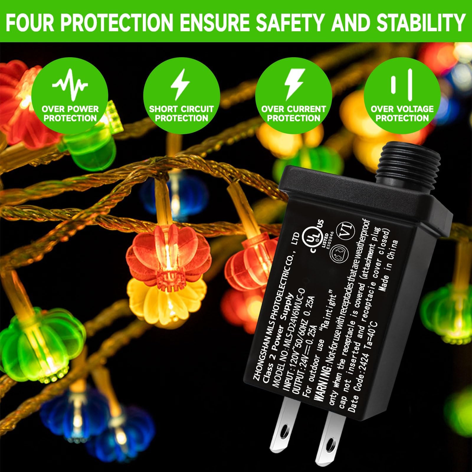 24V 6W Class 2 Power Supply LED Transformer For Christmas String Lights