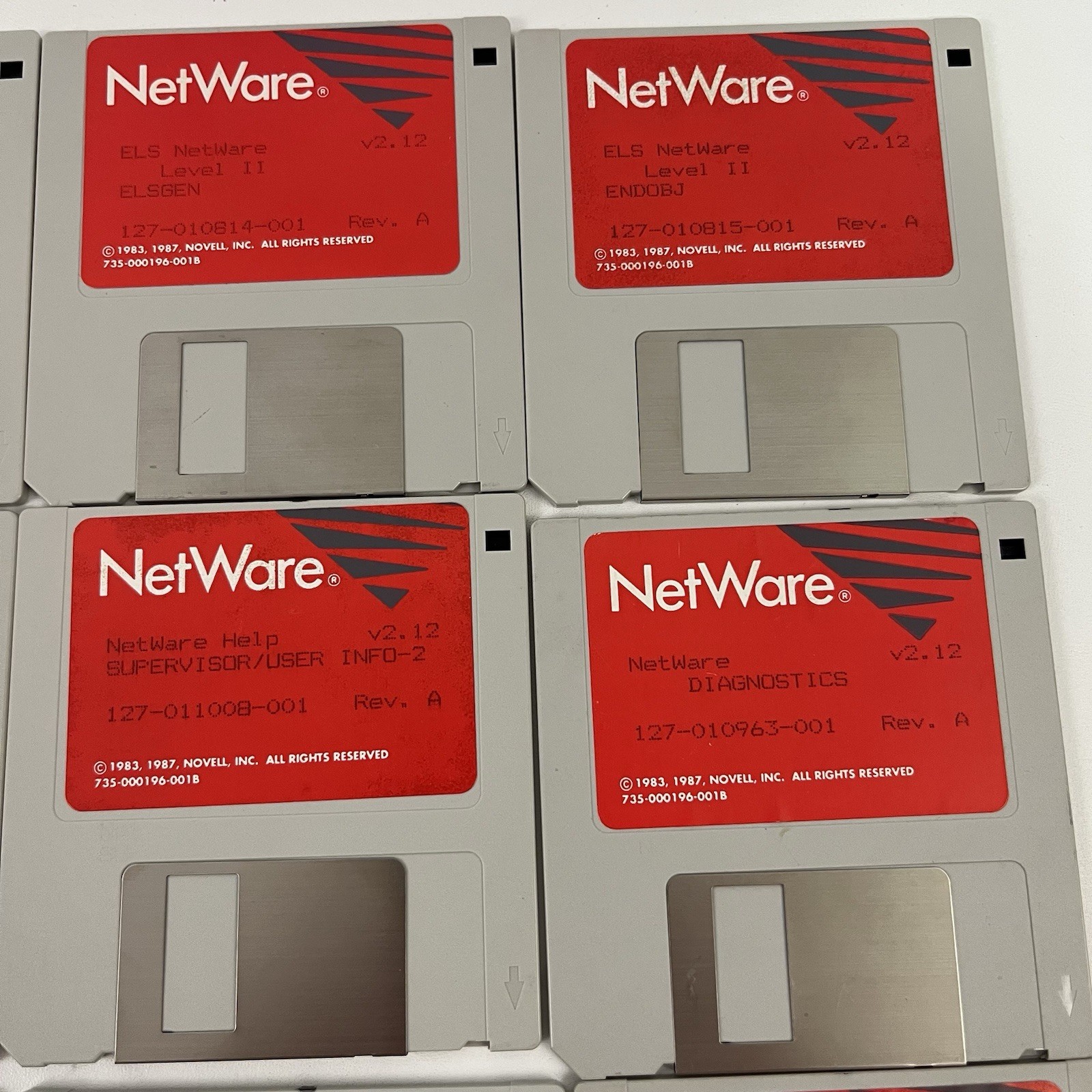 Vintage 80’s Novell NetWare Computer Software 20 Disk 10024