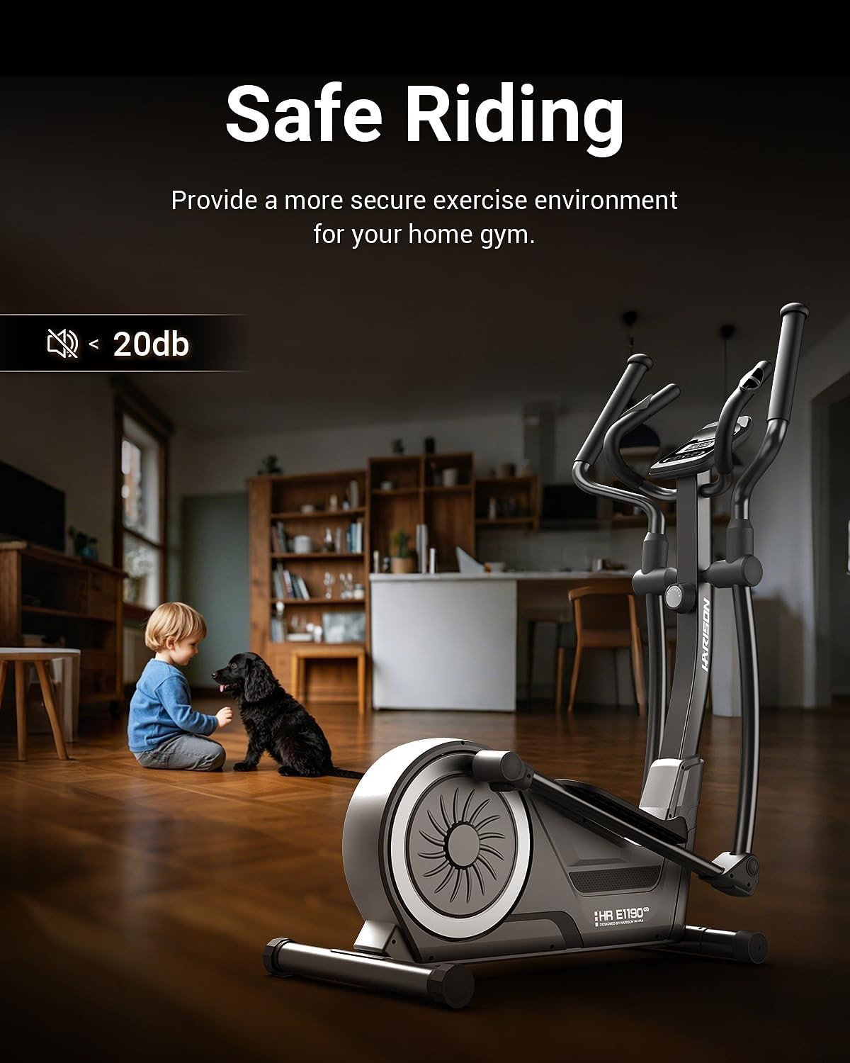 HARISON Elliptical Machine for Home 350 LBS Capacity with HARISON Bluetooth