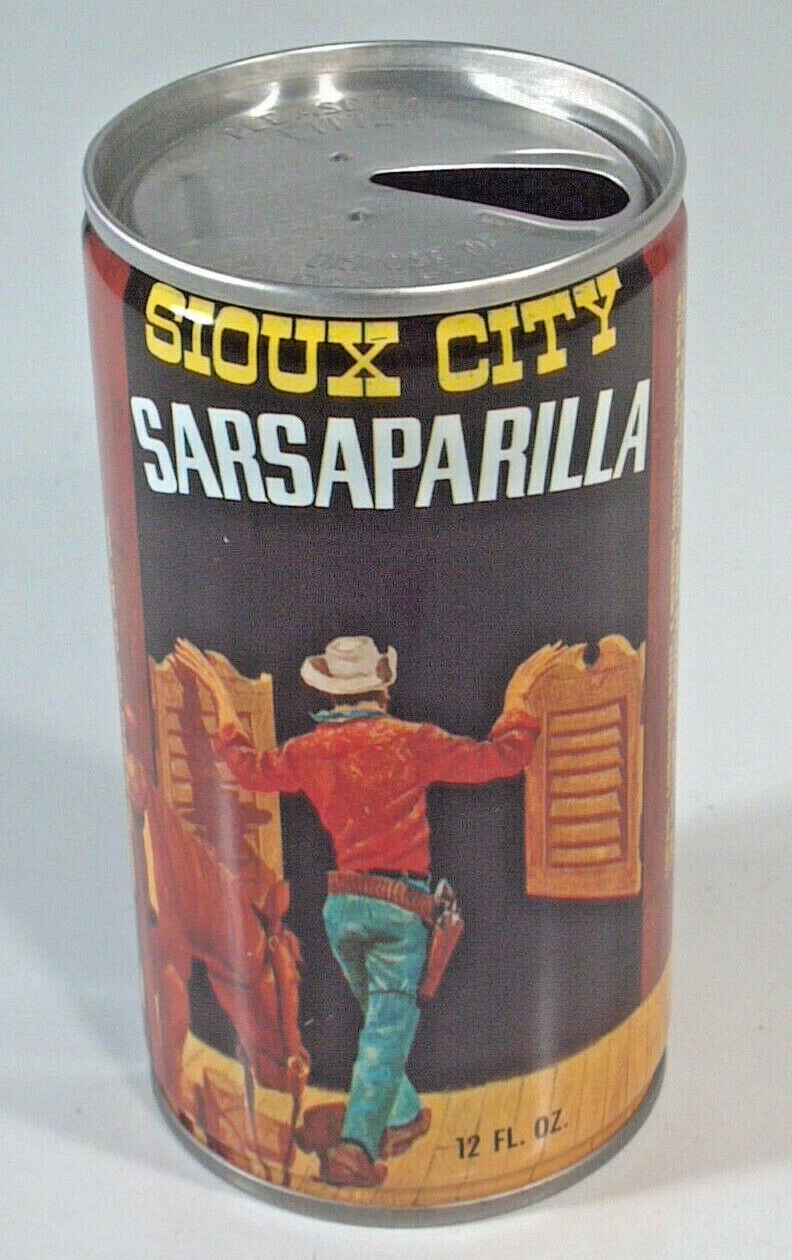 Vintage White Rock Sioux City Sarsaparilla Soda Pop Can 12oz Crimped Steel