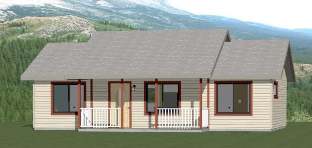 36x20 House -- 2 Bedroom 2 Bath -- 720 sq ft -- PDF Floor Plan -- Model 3C