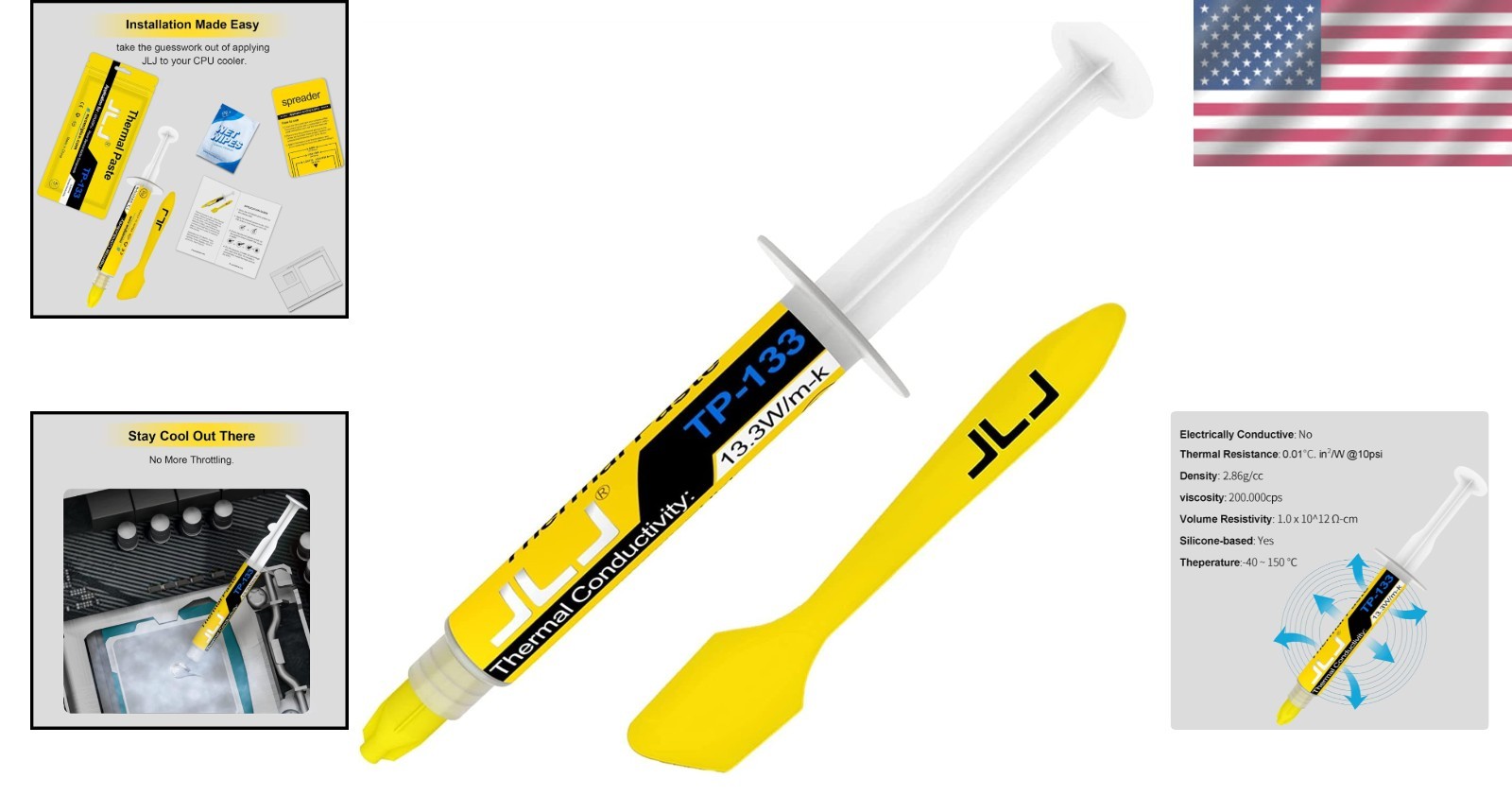 6g Carbon-Based Thermal Paste with Applicator Kit for Universal Heat Dissipation