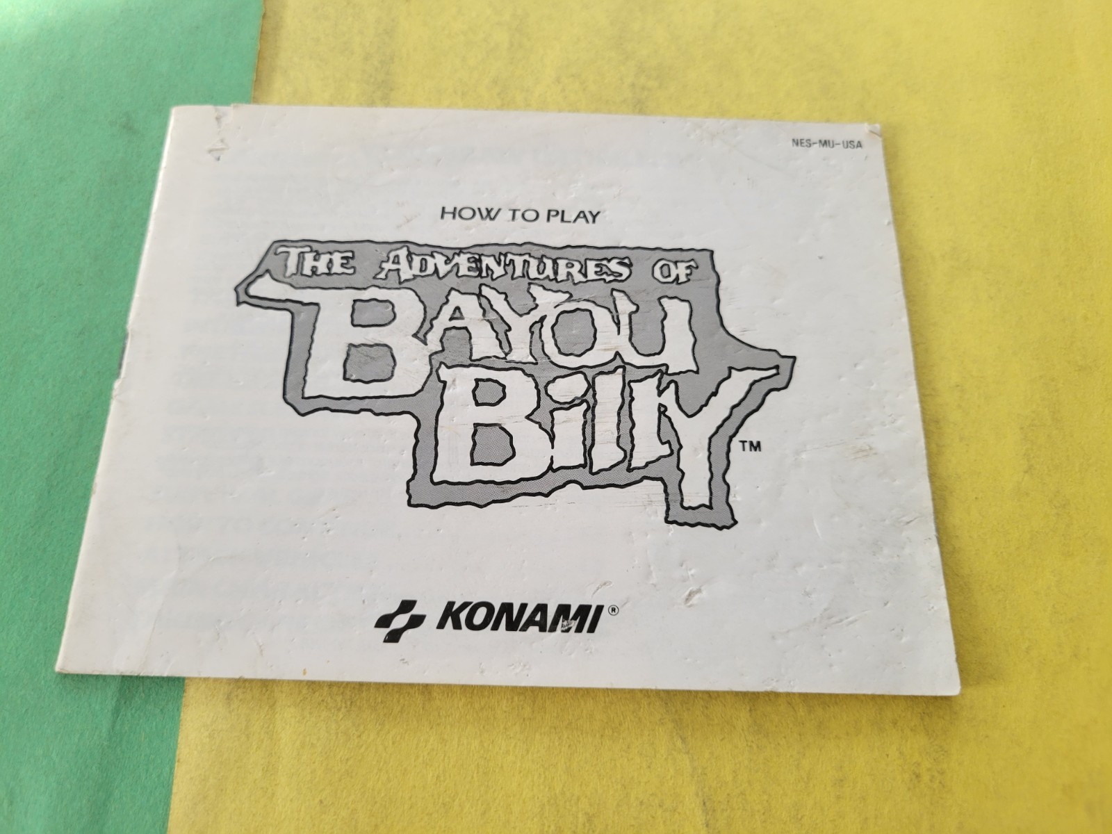 The Adventures of Bayou Billy Instruction Manua NES Nintendo
