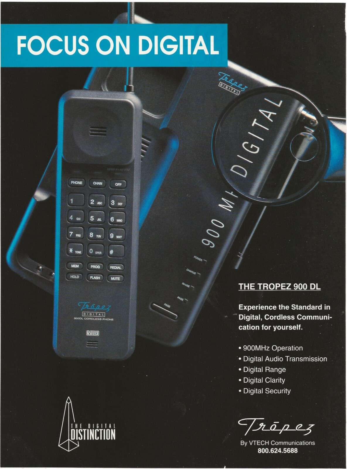 Vintage Print Ad Tropez 900 MH DL Digital Cordless Phone - Apr 1994
