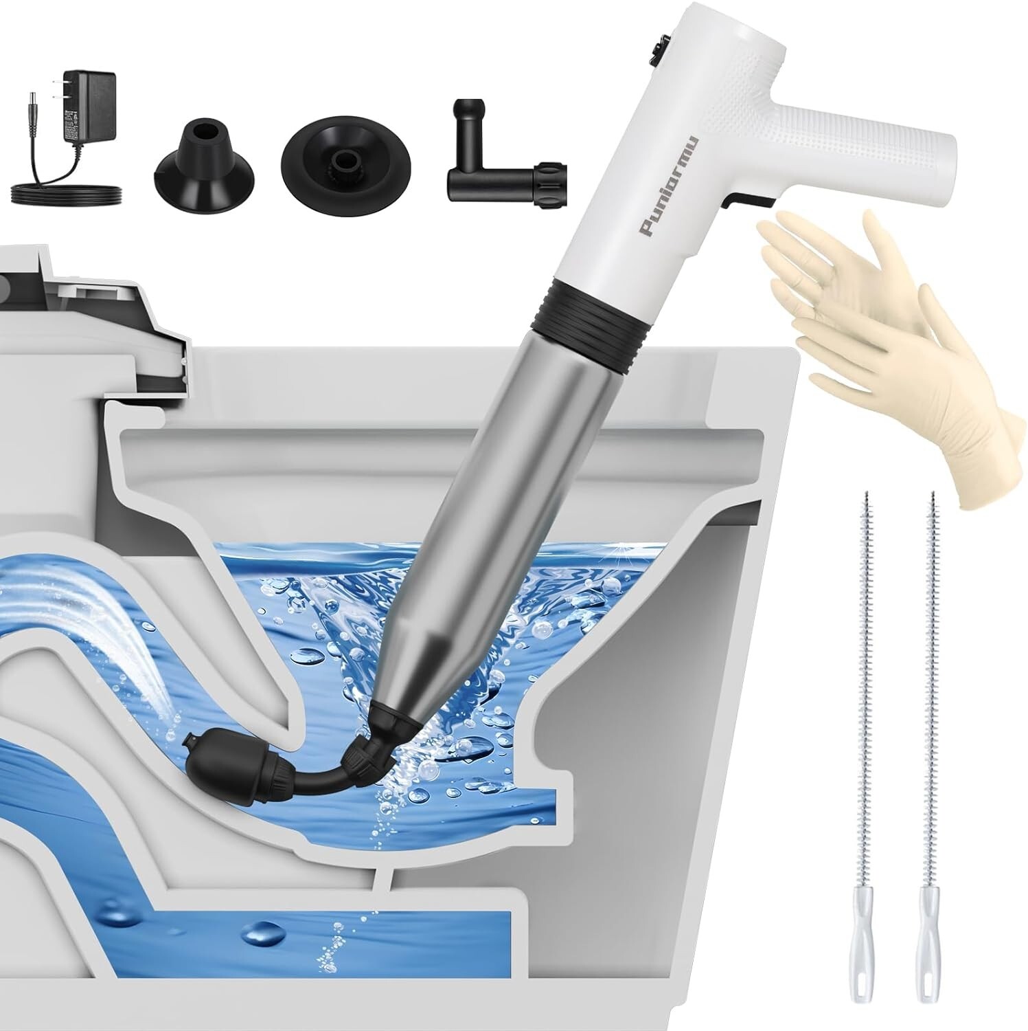 Electric Toilet Plunger-High Pressure Air Blaster for Bathroom and Kitchen Pipes