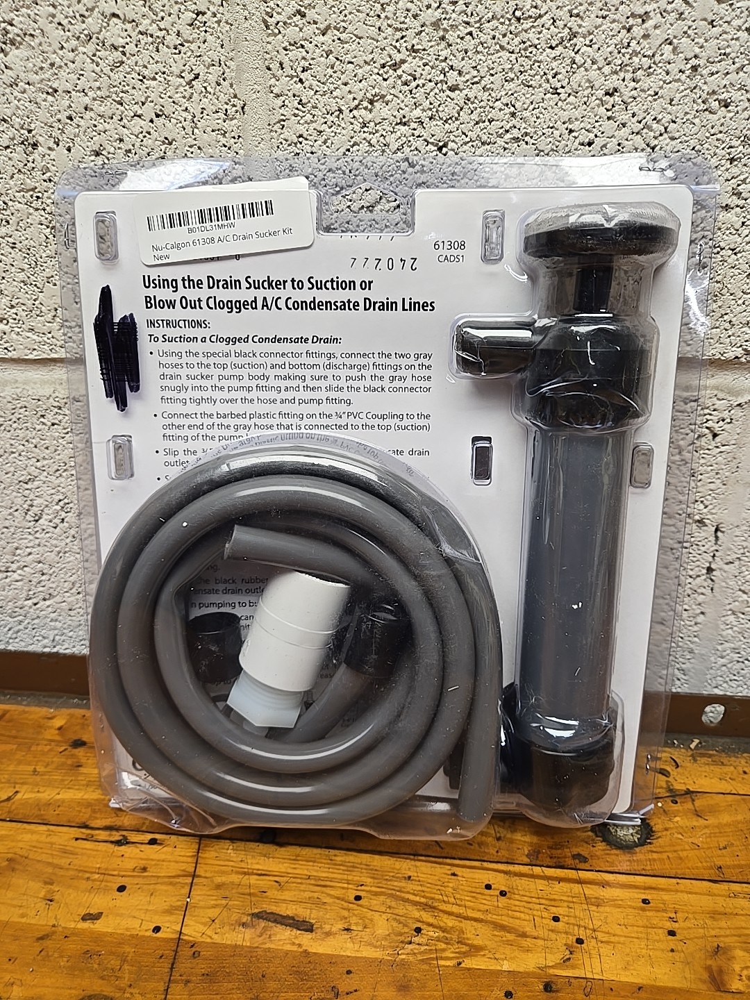 Nu-Calgon 61308 A/C Drain Sucker Kit Pump Hoses Clogs Suction