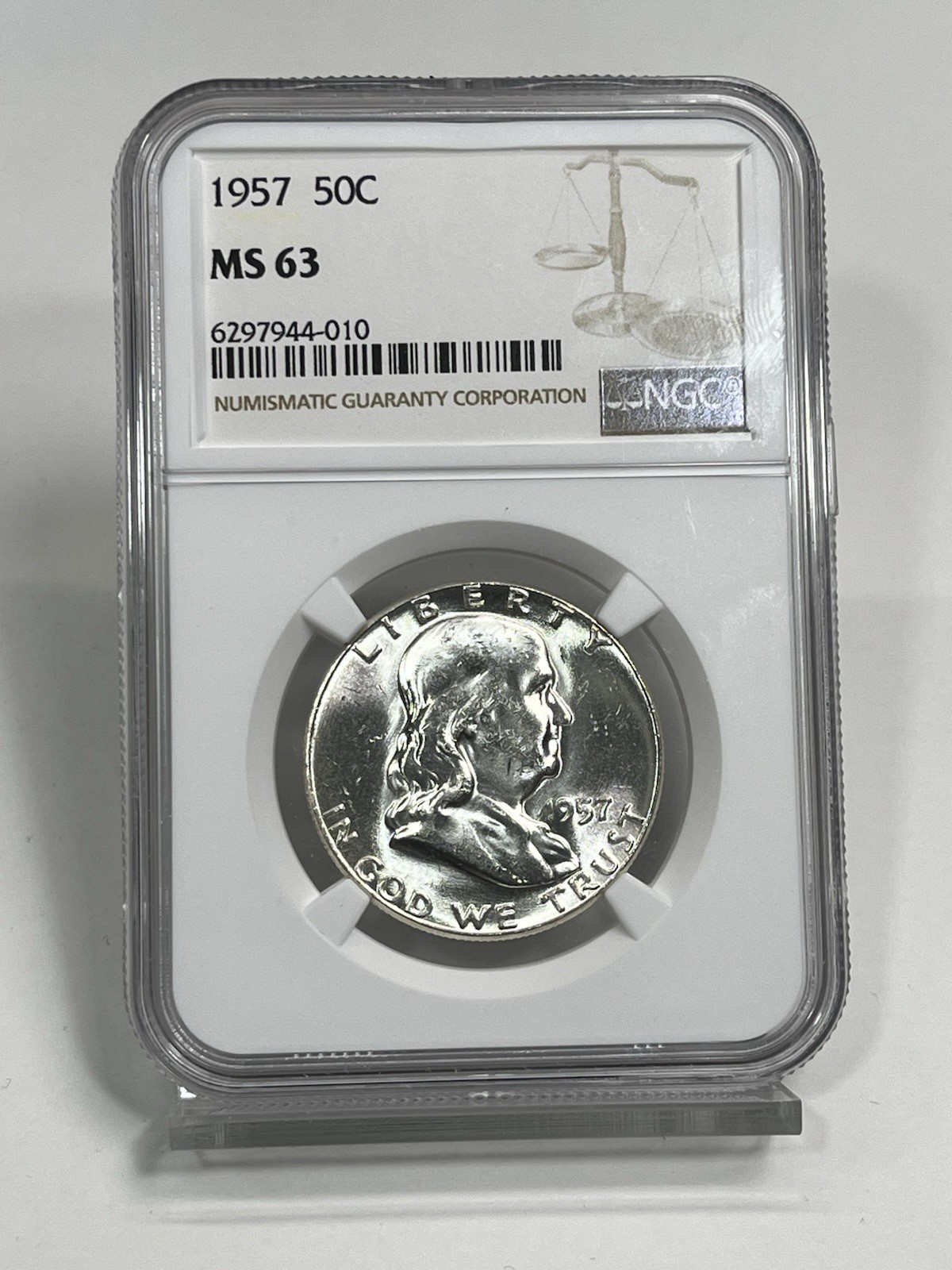 1957 Franklin Half Dollar NGC MS63