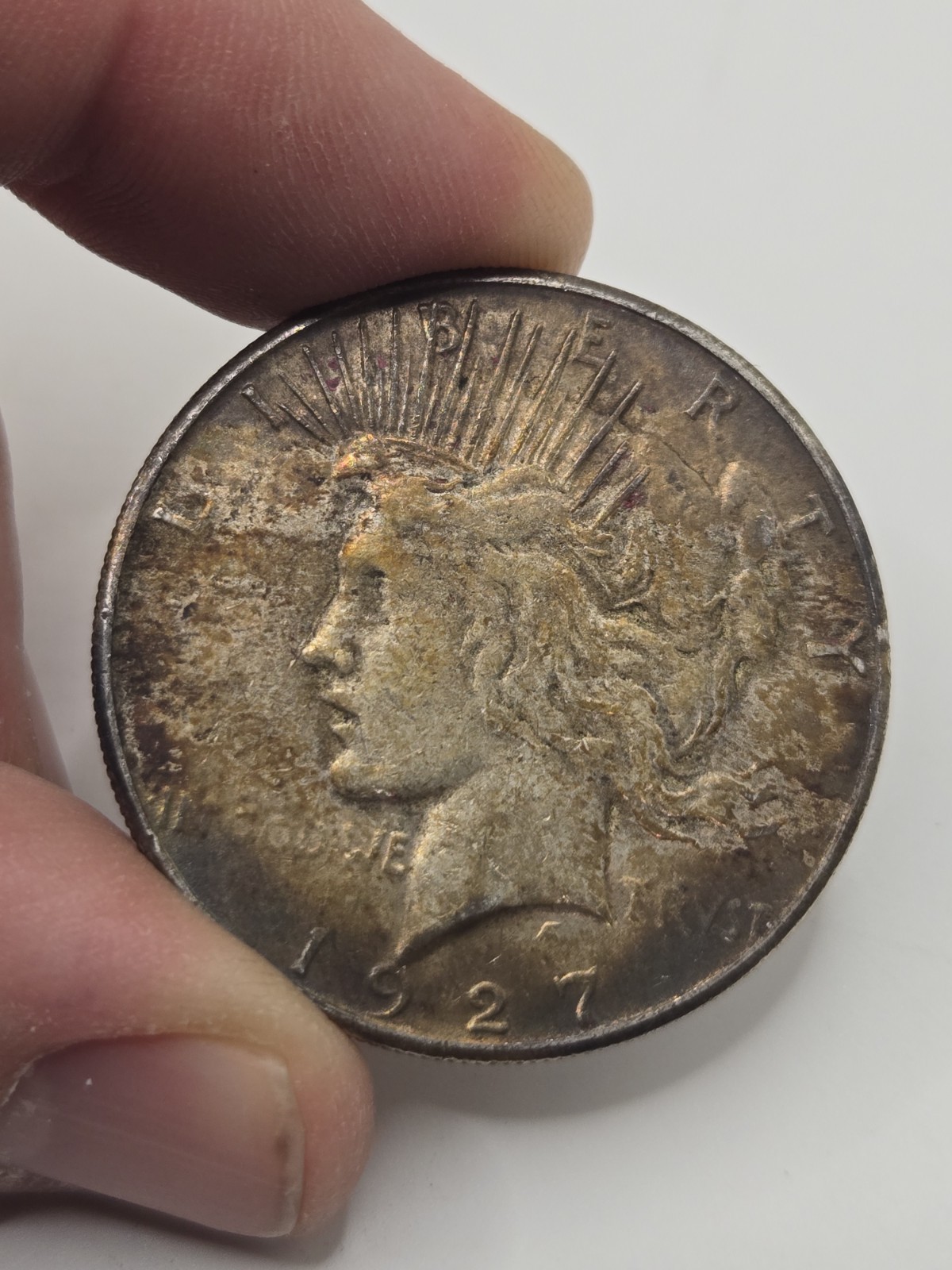 1927-S Peace Dollar ~ Better Date! ~ 90% Silver ☆ 1241 ☆ Nicely Toned Coin