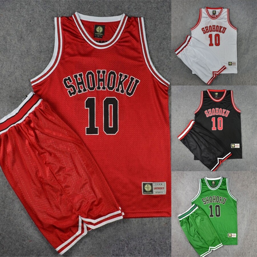 Anime Slam Dunk Basketball Team Jersey Sakuragi Hanamichi No.10 Vest Shorts Set