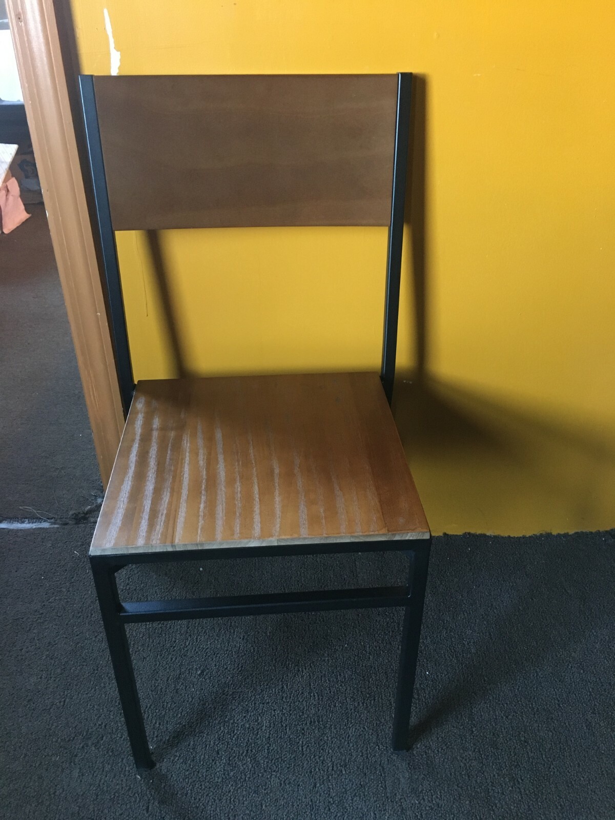 Industrial Series Metal Chair with A Wood Seat