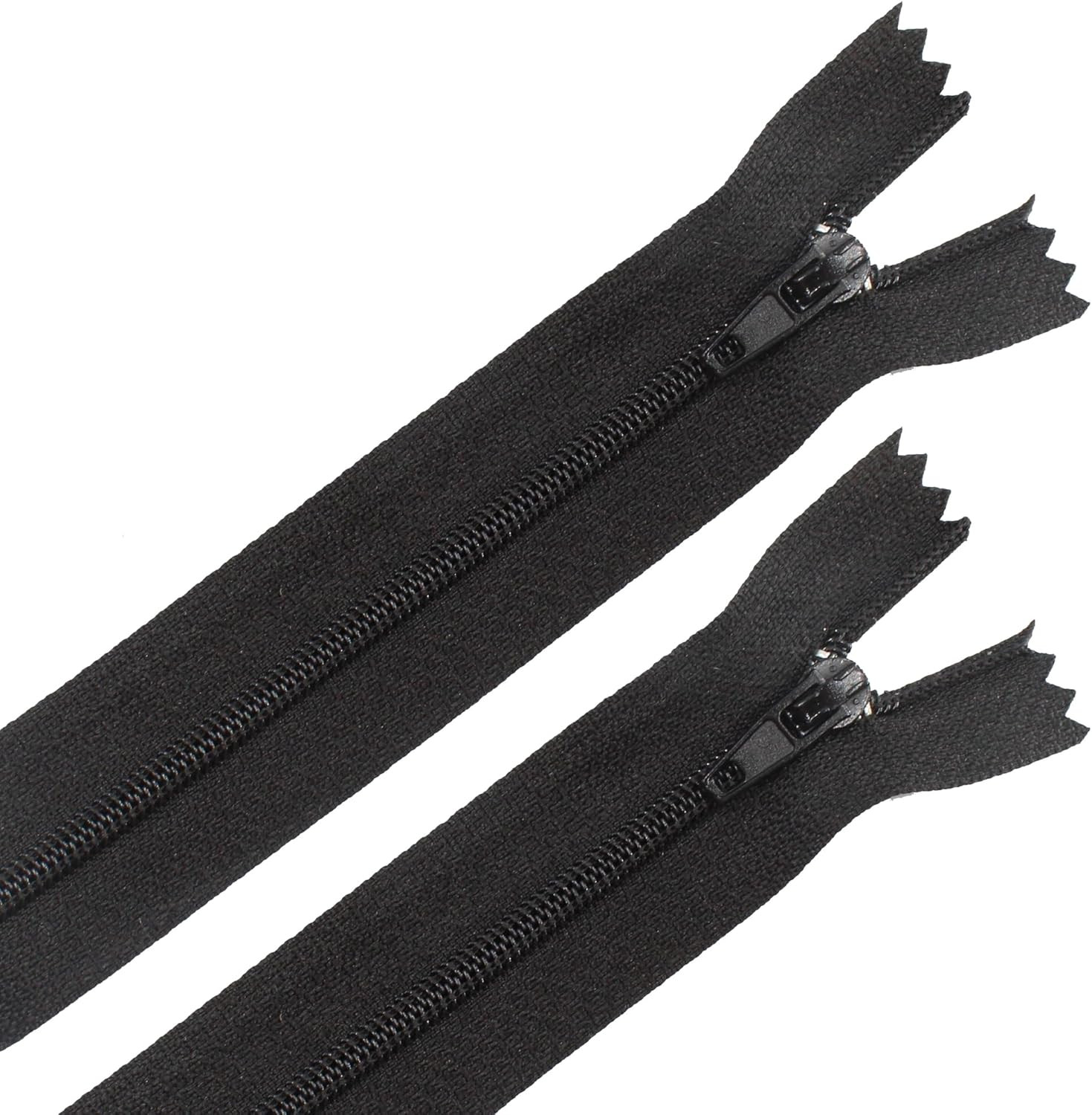 20PCS 8 Inch Black and White Nylon Coil Zippers, Closed End Zippers for DIY Tail