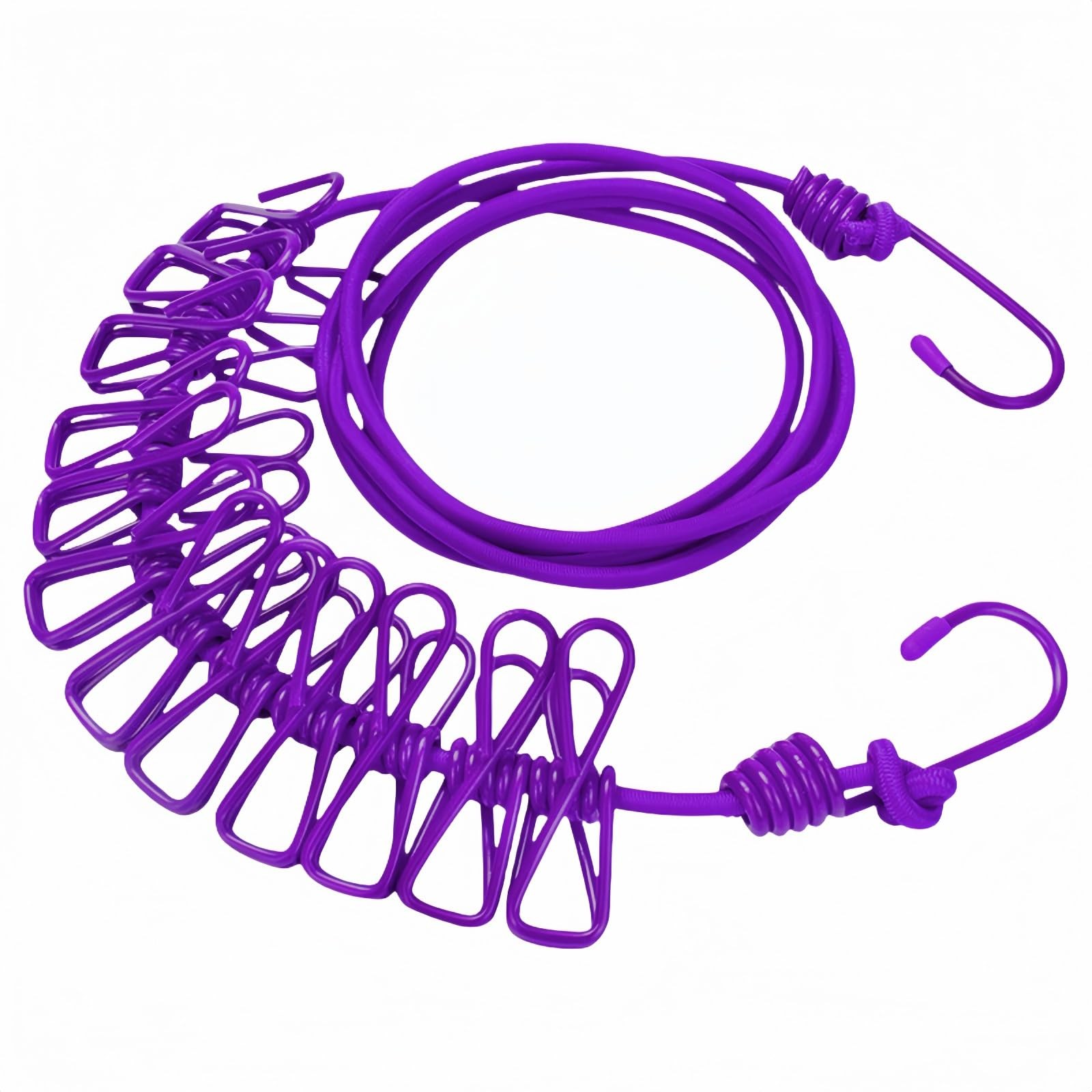 Portable Clothesline with 12 Clips - Extends 12ft, Heavy Duty Stainless Steel...