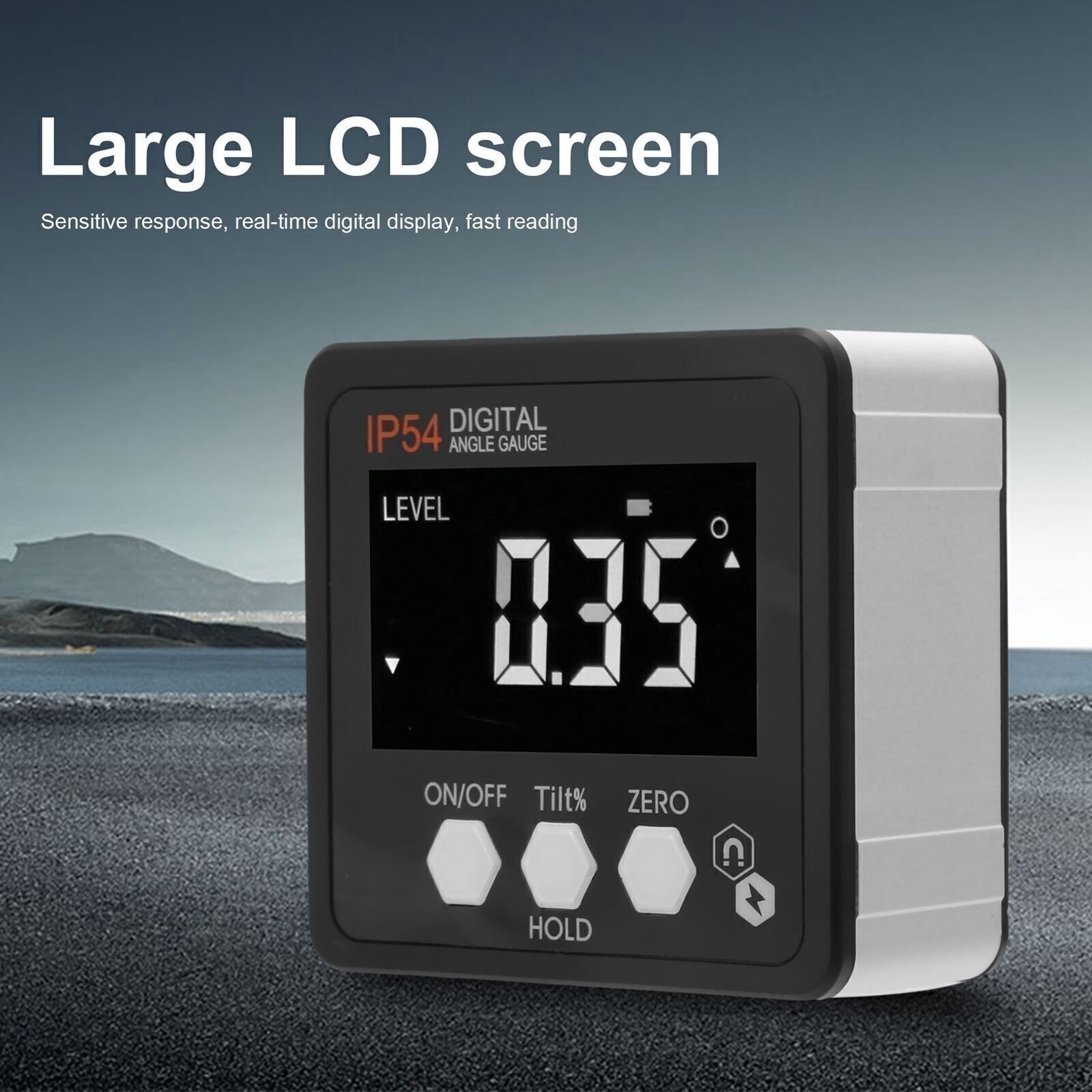 Digital Angle Gauge LCD Protractor Inclinometer Inclination Box 4x90° IP54