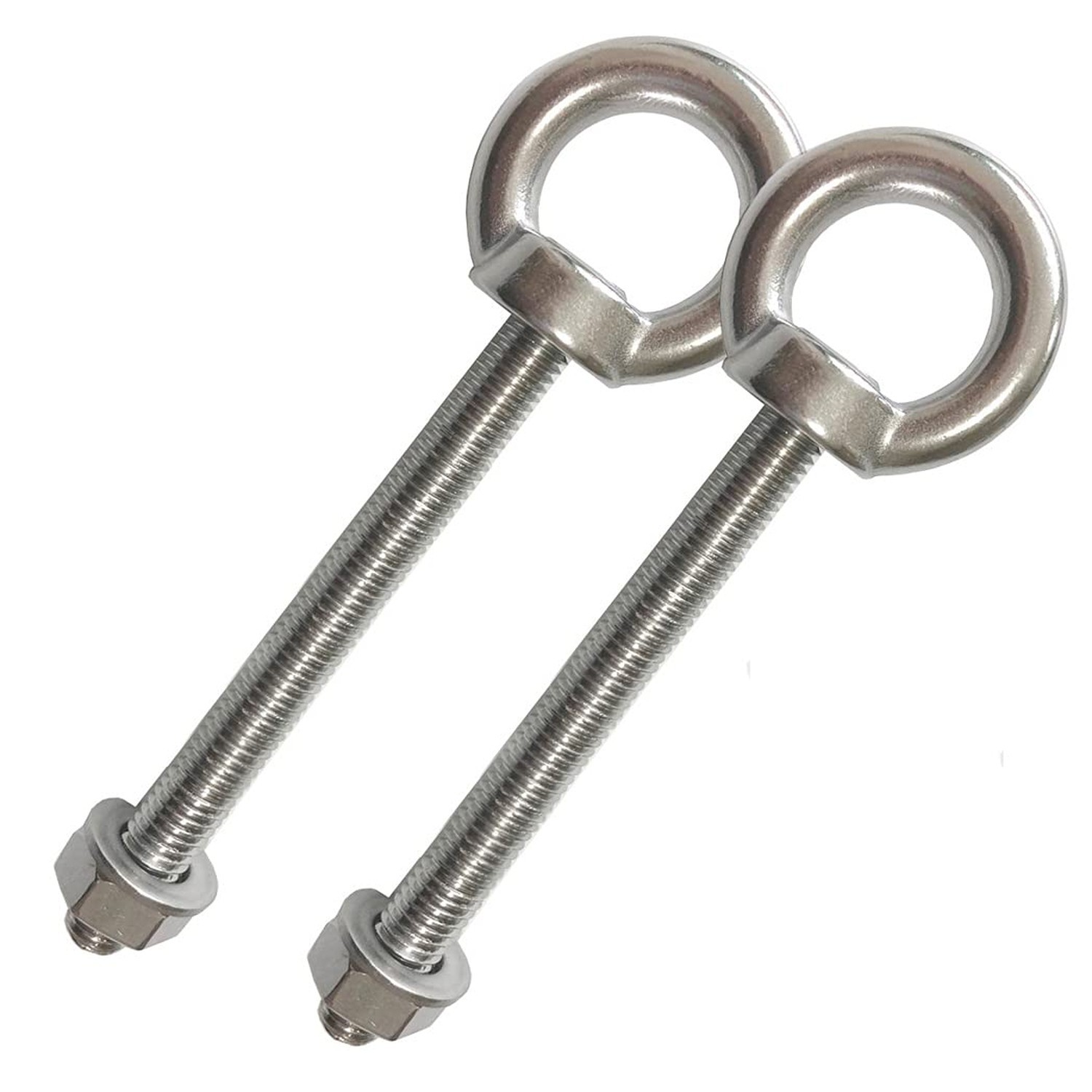 Stainless Steel Eye Bolts, 2 Pack M10 Shoulder Eye Bolt 4" Heavy Duty EyeBolt...