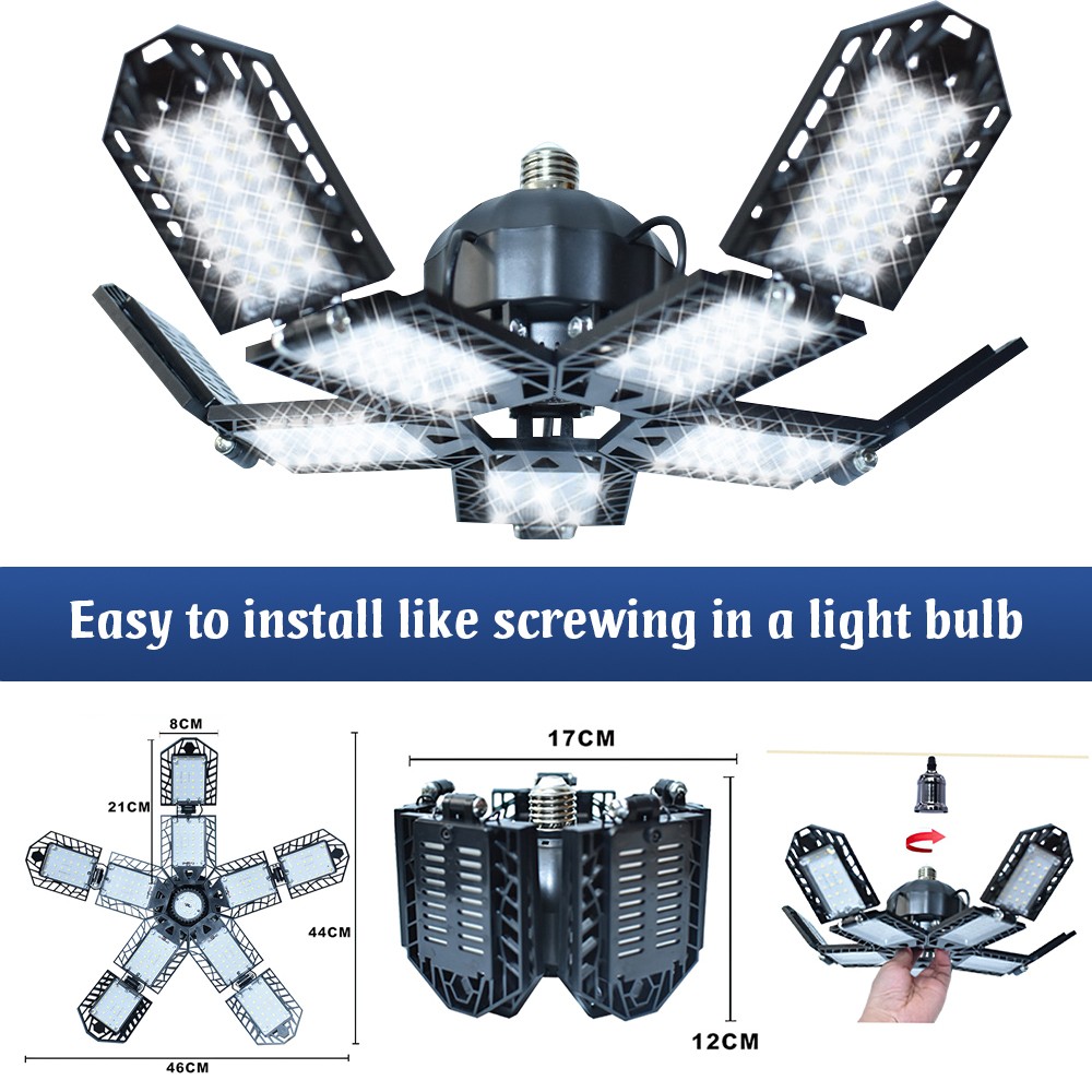 300W LED Garage Light Super Bright Work Shop Ceiling Light Deformable Bulb