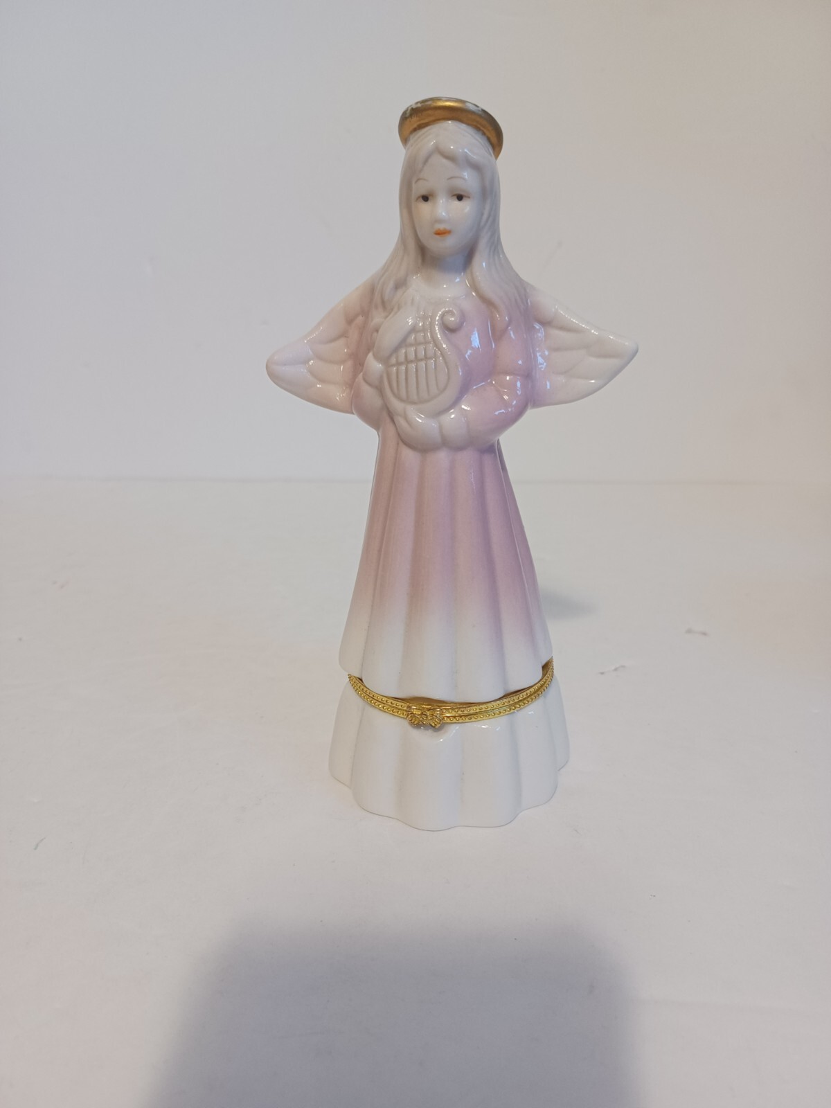 Angel w/Harp Trinket Ring Hinged Box