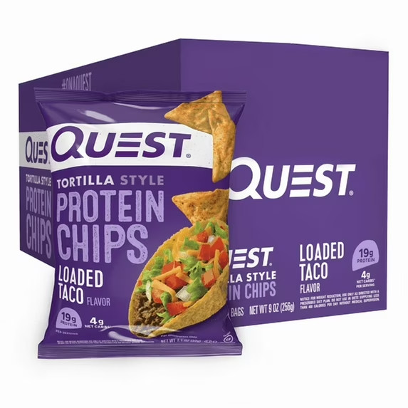 Quest Loaded Taco Protein Chips Tortilla Style 8 Tortilla Style 8 ct 1.1 oz Bags