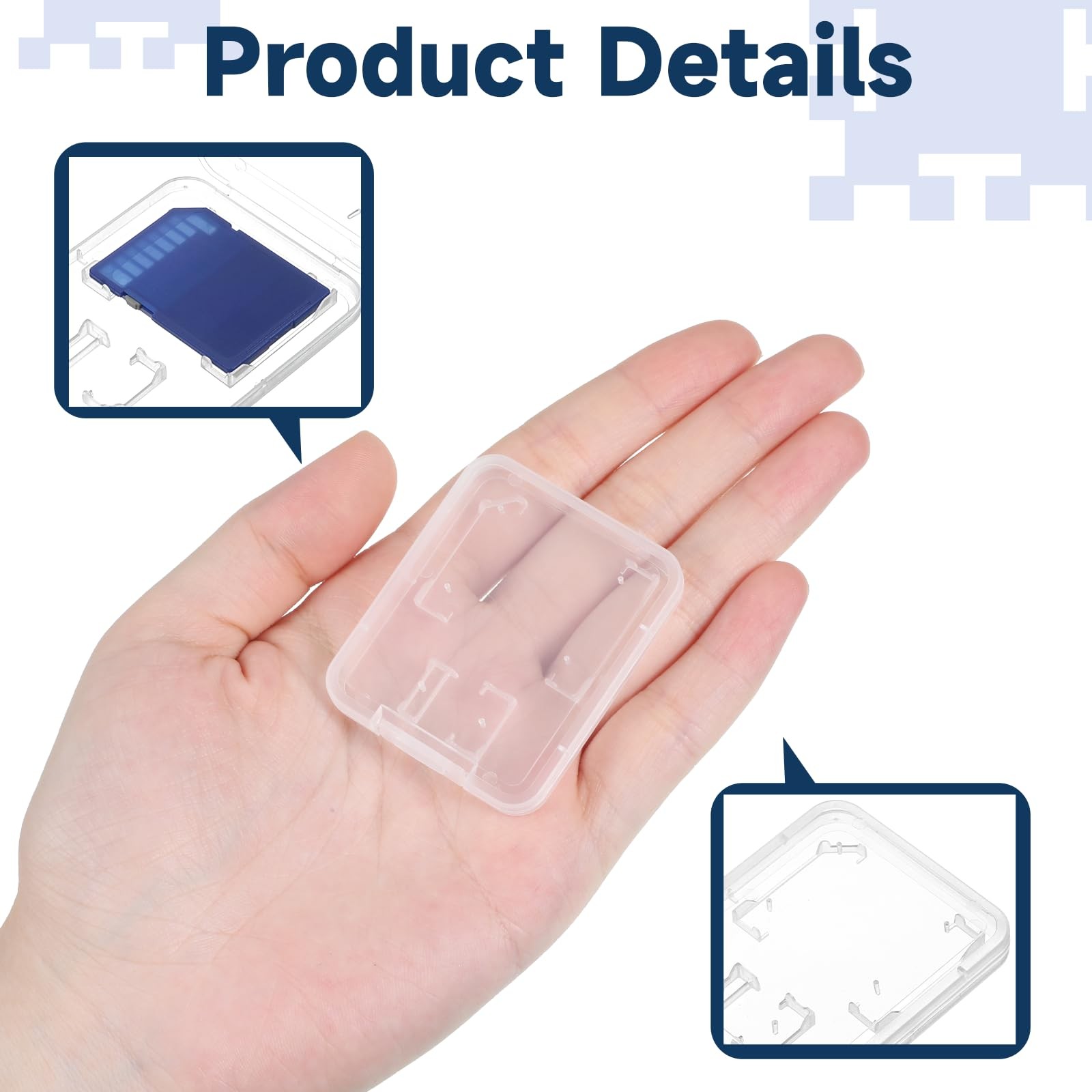 Clear Plastic Memory Card Case, 20 Pcs Transparent SD Card Case