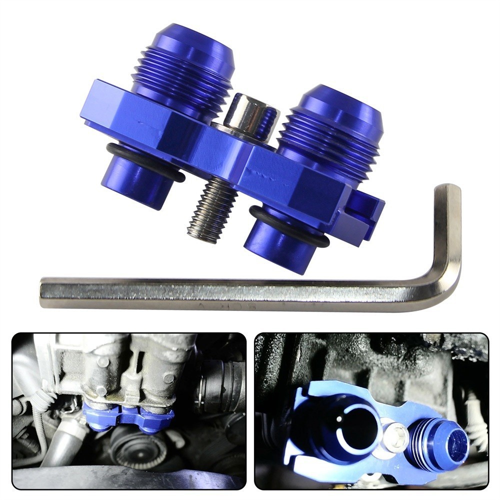 AN10 Oil Cooler Adapter Fitting For BMW E36 E46 E82 E9X 135/335 E46 M3 E90 Blue