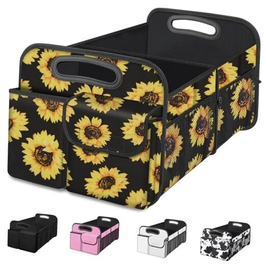 Car Trunk Organizer, Car Storage Organizer with Large Standard Sunflower