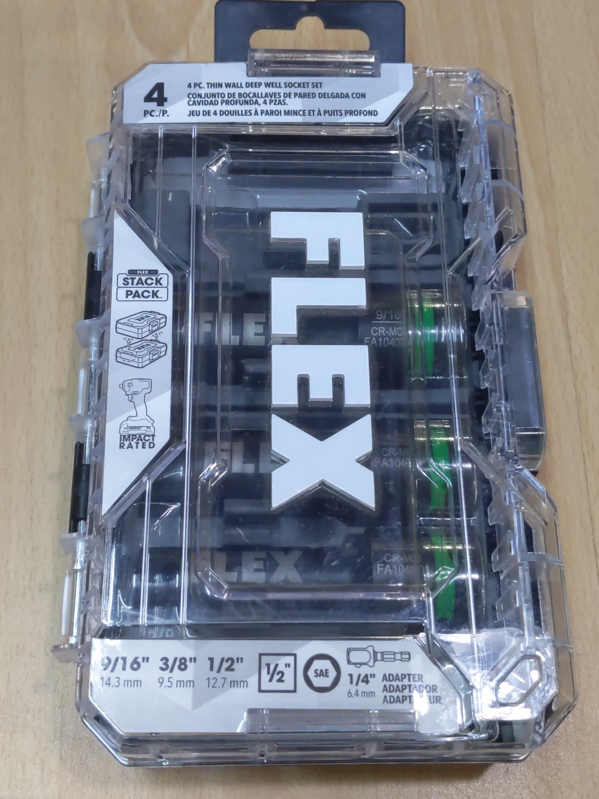 FLEX FAM10402-4 - 4 Piece Thin Wall Deep Well Socket Set NEW Sealed