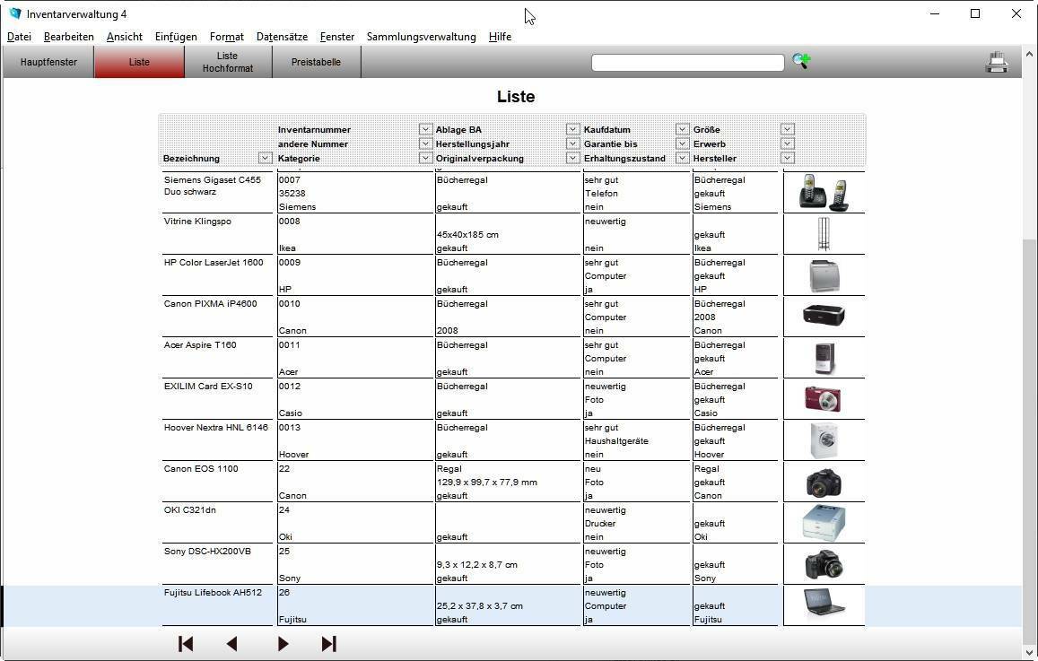GS Inventarverwaltung 4 - Software zur Verwaltung von Inventar