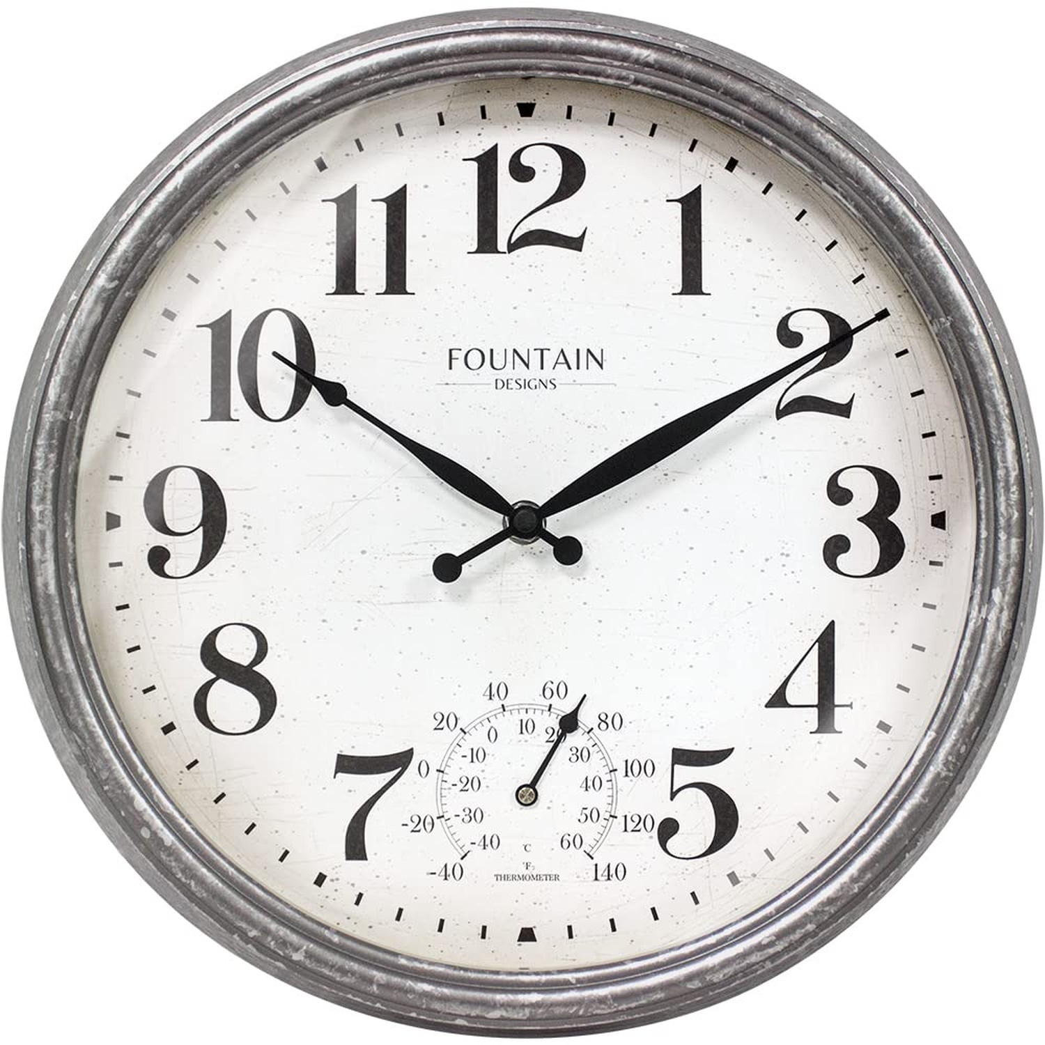 Maison in/Outdoor Clock with Thermometer, 2 in One Weather Station (Weather T...